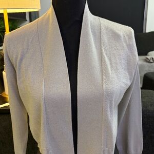 Calvin Klein Cropped Cardi in Silver size small